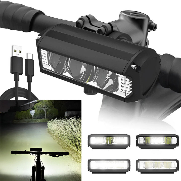 Rechargeable LED Bike Light with IPX6 Waterproof Housing