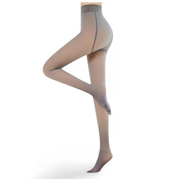 Sheer-Look Fleece-Lined Tights for Warm Winter Legs