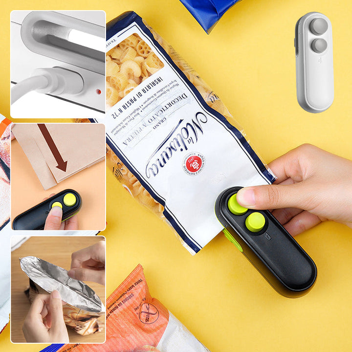 Rechargeable Mini Bag Sealer with Built-In Cutter