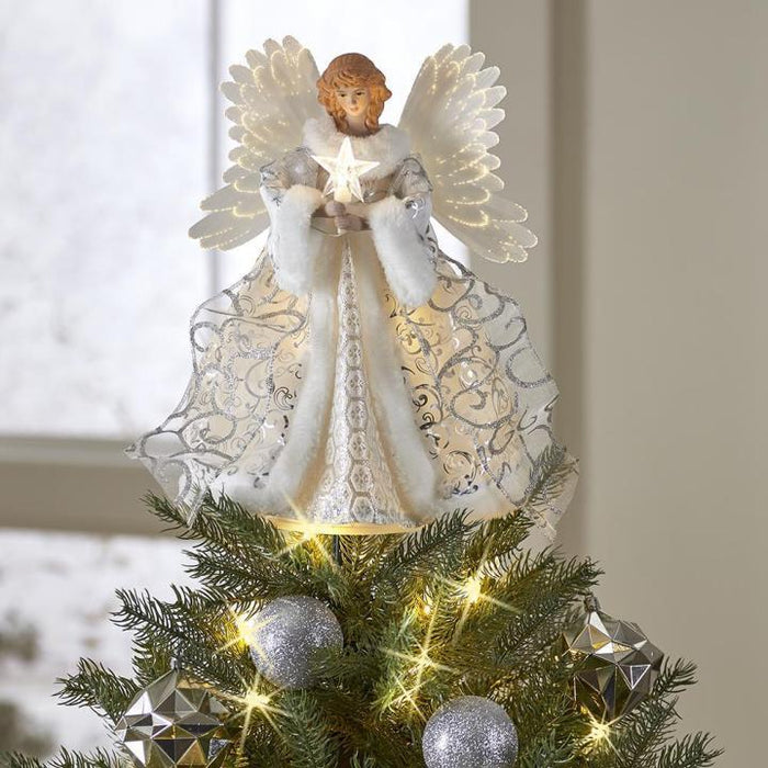 Harwelton™ Animated Angel Tree Topper with Moving Light-Up Wings