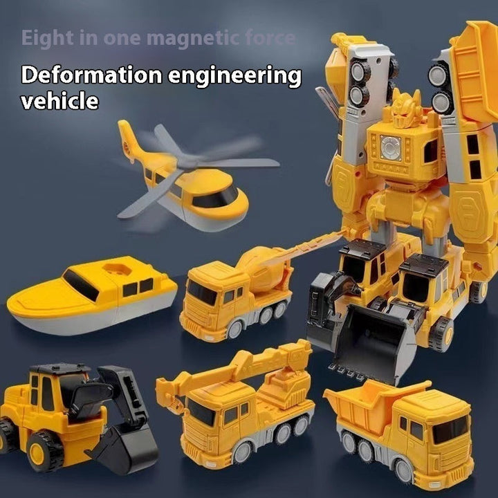 Magnetic Transforming Car Toy for Creative Building Play