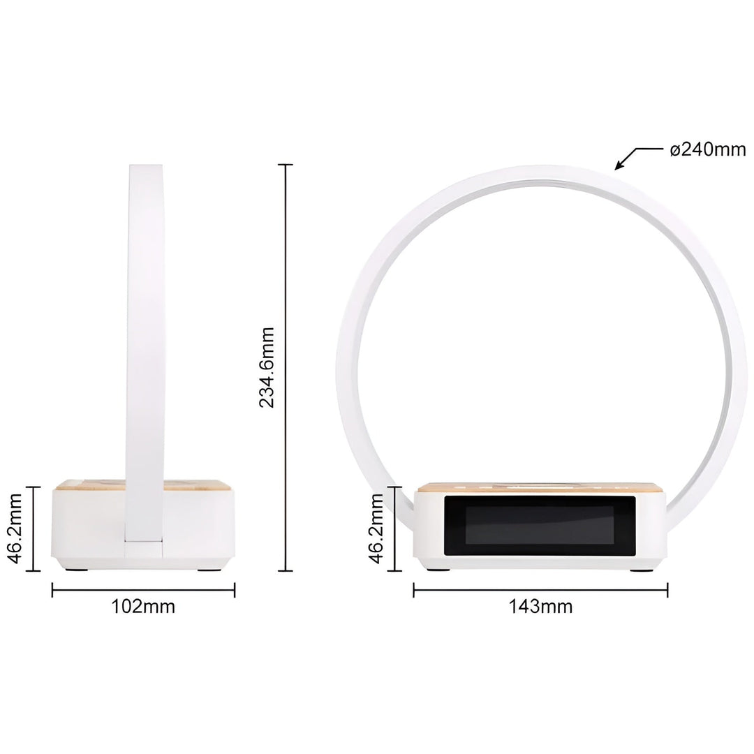 3-in-1 Bedside Lamp with Wireless Charger and Alarm Clock