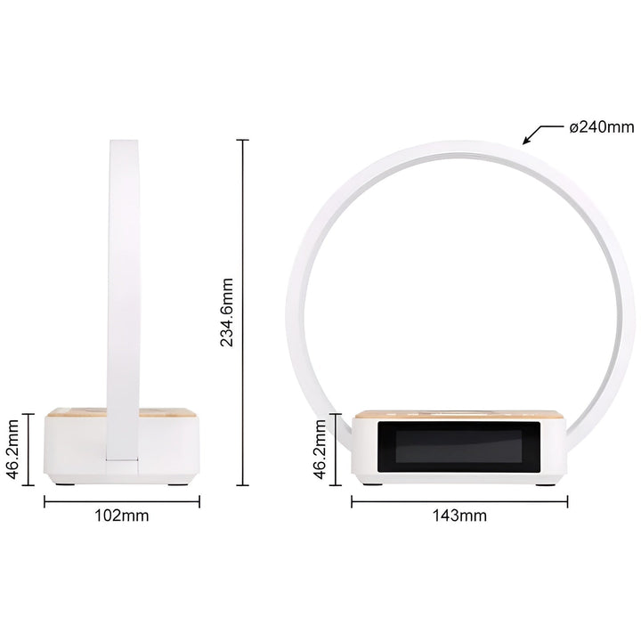 3-in-1 Bedside Lamp with Wireless Charger and Alarm Clock