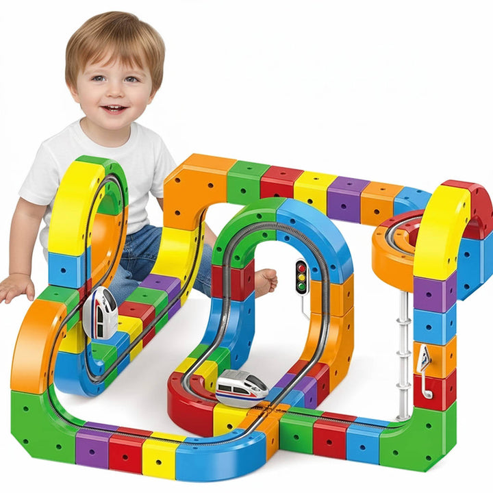 Magnetic Train Track Set with Rechargeable Electric Train