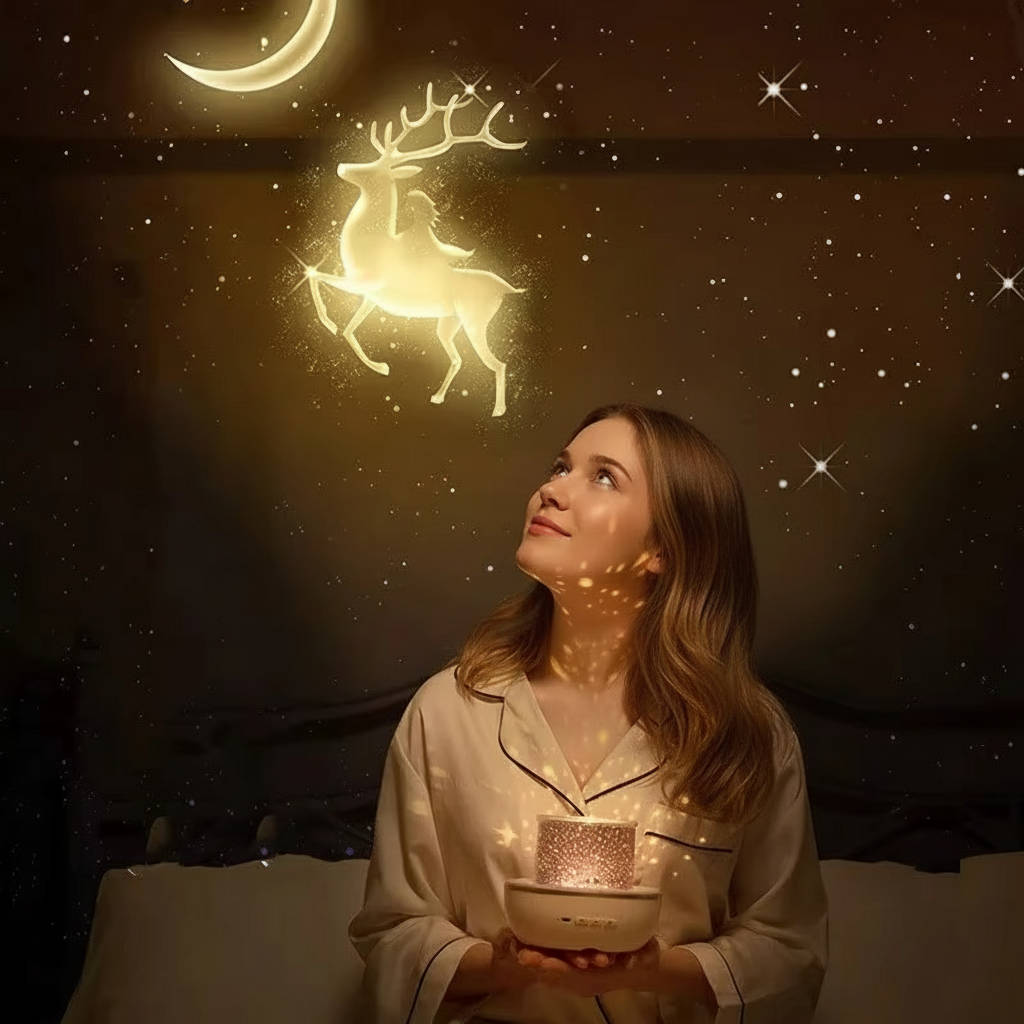 Rotating Star Projector Night Light for Kids with Remote