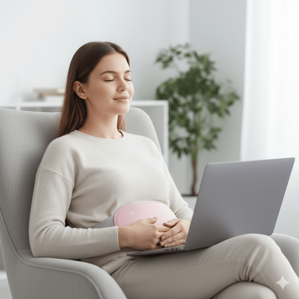 Harwelton™ Cordless Tummy Heat Pad with Vibration and 3 Heat Levels