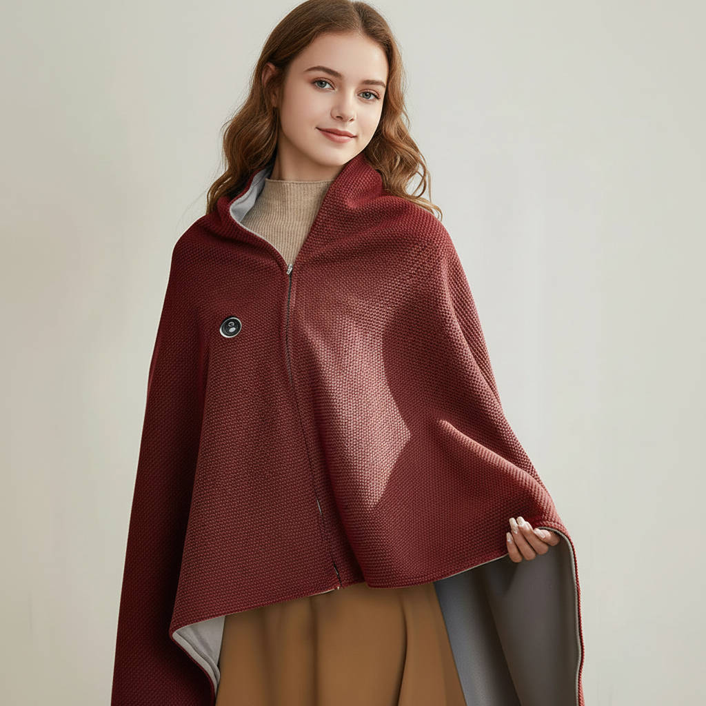 Harwelton™ USB-C Heated Shawl with 8 Heat Zones &amp; Zip Closure