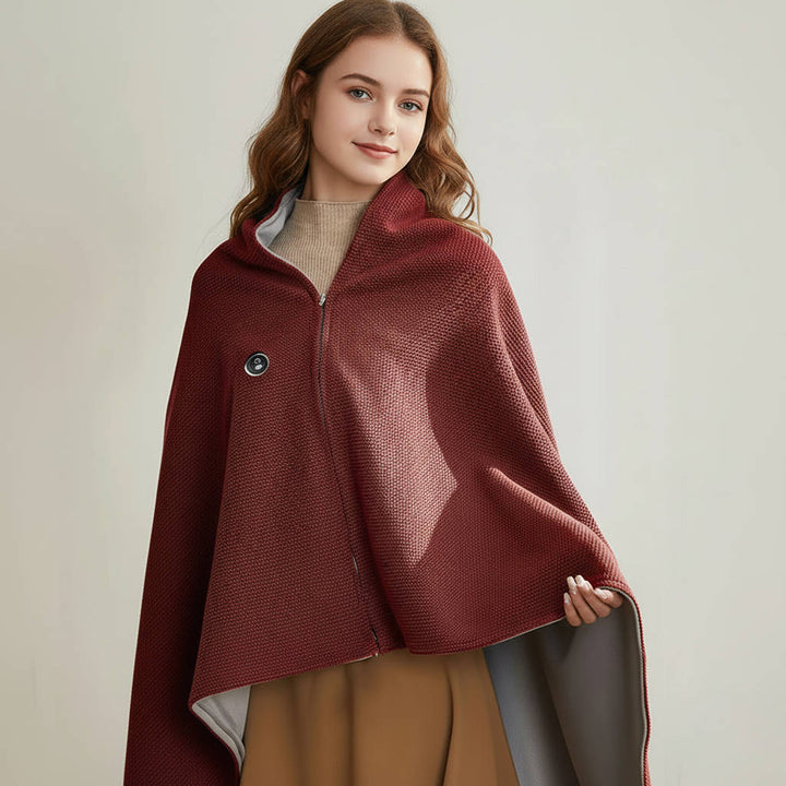 Harwelton™ USB-C Heated Shawl with 8 Heat Zones &amp; Zip Closure