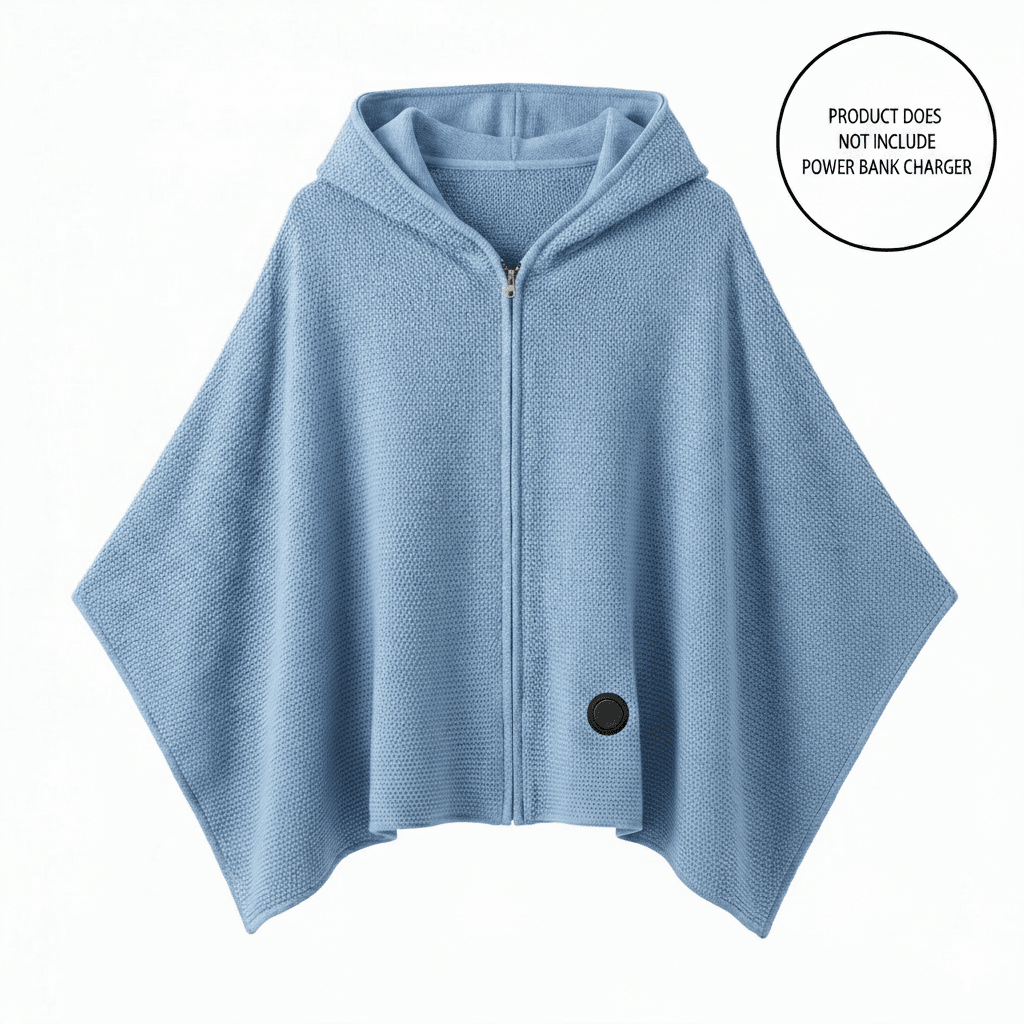 Harwelton™ Hooded USB Heated Shawl with Zip and 3 Heat Settings