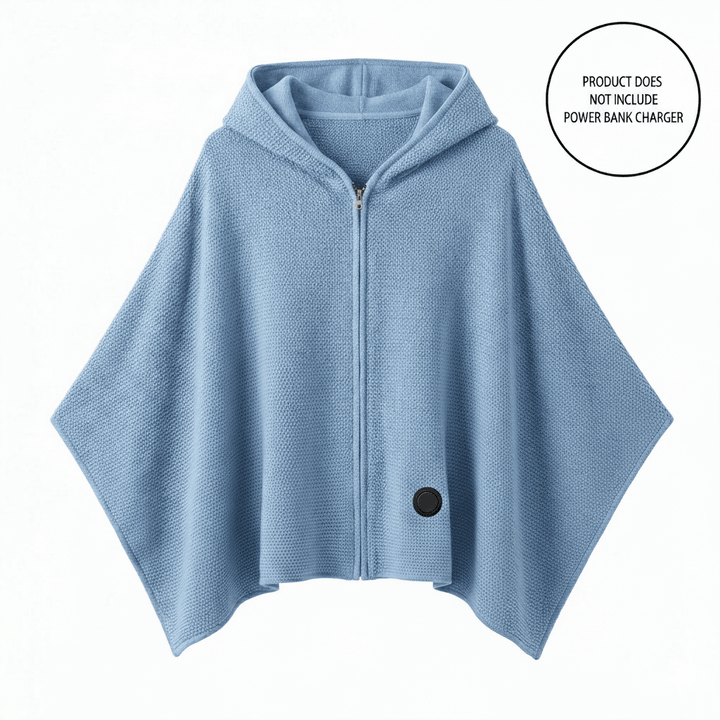 Harwelton™ Hooded USB Heated Shawl with Zip and 3 Heat Settings