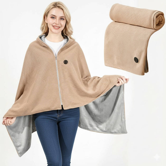 Harwelton™ USB-C Heated Shawl with 8 Heat Zones & Zip Closure