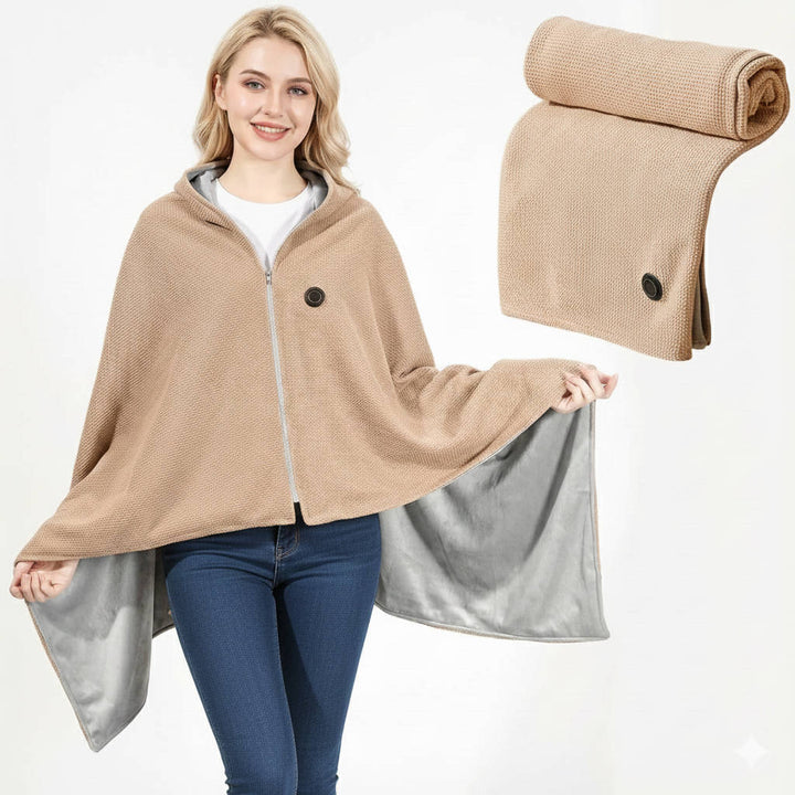 Harwelton™ USB-C Heated Shawl with 8 Heat Zones &amp; Zip Closure