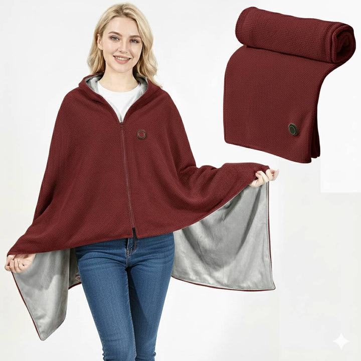 Harwelton™ USB-C Heated Shawl with 8 Heat Zones &amp; Zip Closure