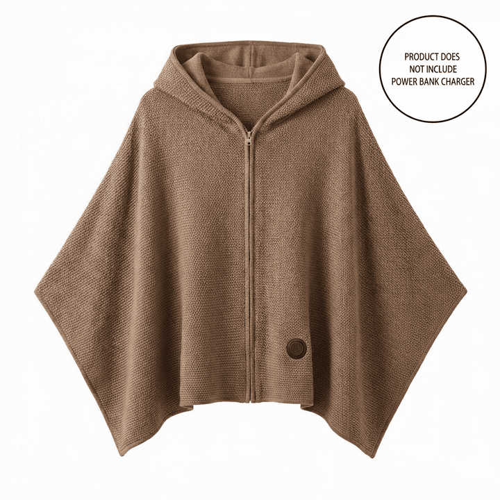 Harwelton™ Hooded USB Heated Shawl with Zip and 3 Heat Settings