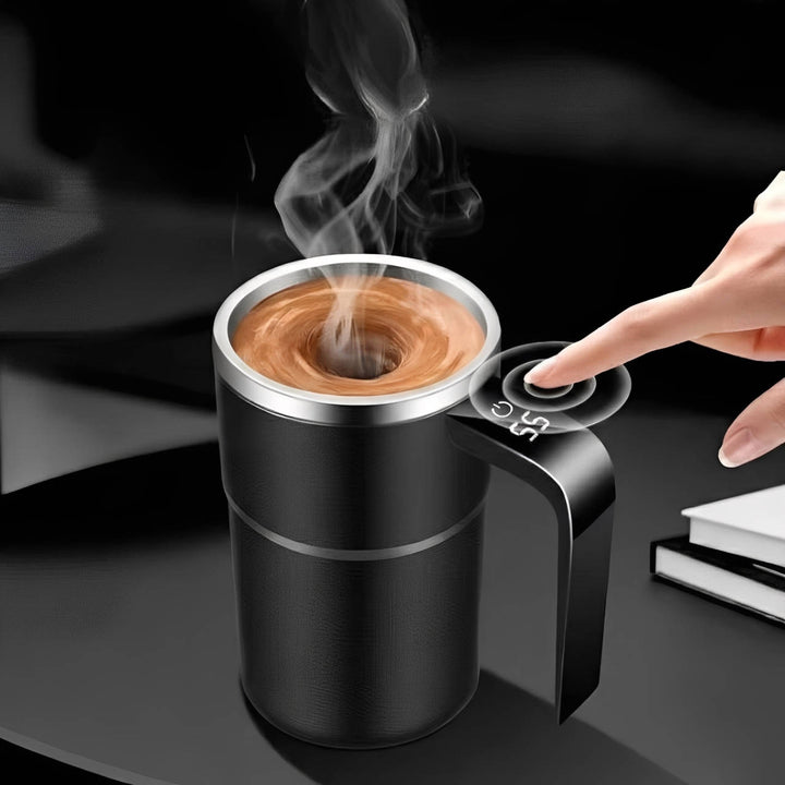 Self-Stirring Heated Travel Mug with Temperature Display