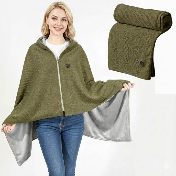Harwelton™ USB-C Heated Shawl with 8 Heat Zones &amp; Zip Closure