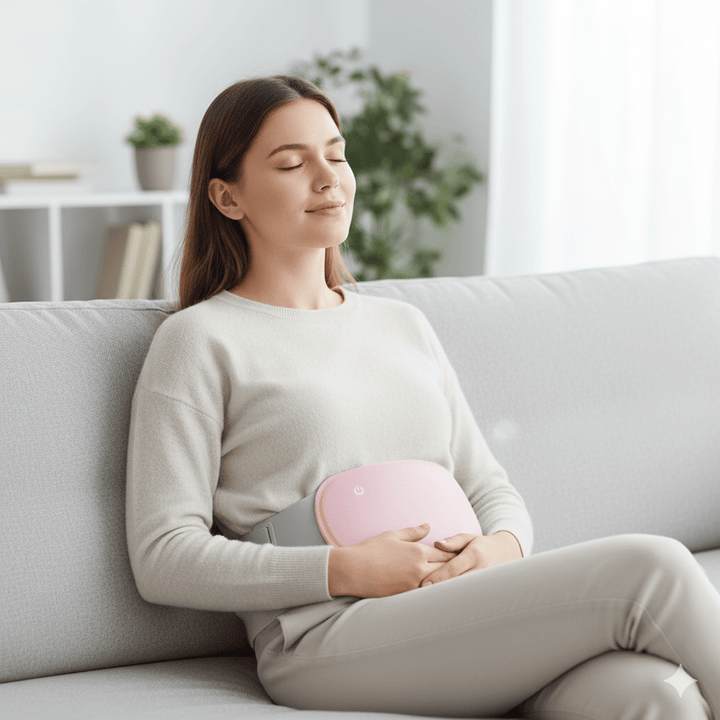 Harwelton™ Rechargeable Tummy Heat Pad with Vibration &amp; 3 Heat Levels