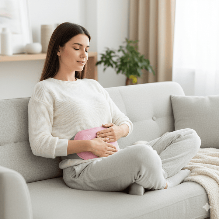 Harwelton™ Rechargeable Tummy Heat Pad with Vibration &amp; 3 Heat Levels