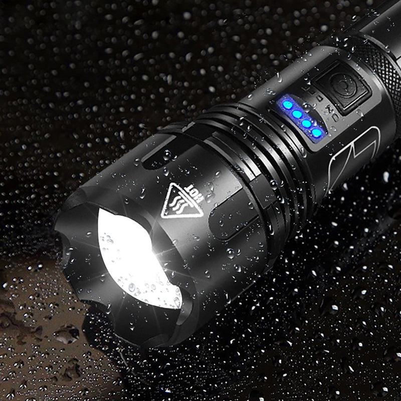 Harwelton™ Rechargeable Waterproof LED Torch with Zoom and 5 Light Modes
