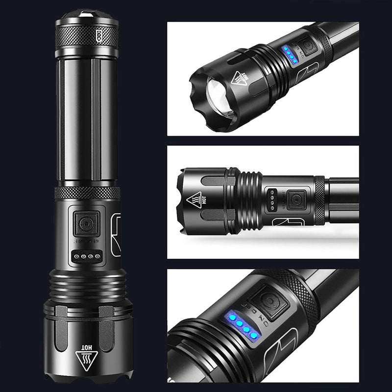 Harwelton™ Rechargeable Waterproof LED Torch with Zoom and 5 Light Modes
