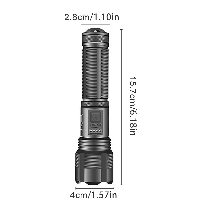 Harwelton™ Rechargeable Waterproof LED Torch with Zoom and 5 Light Modes