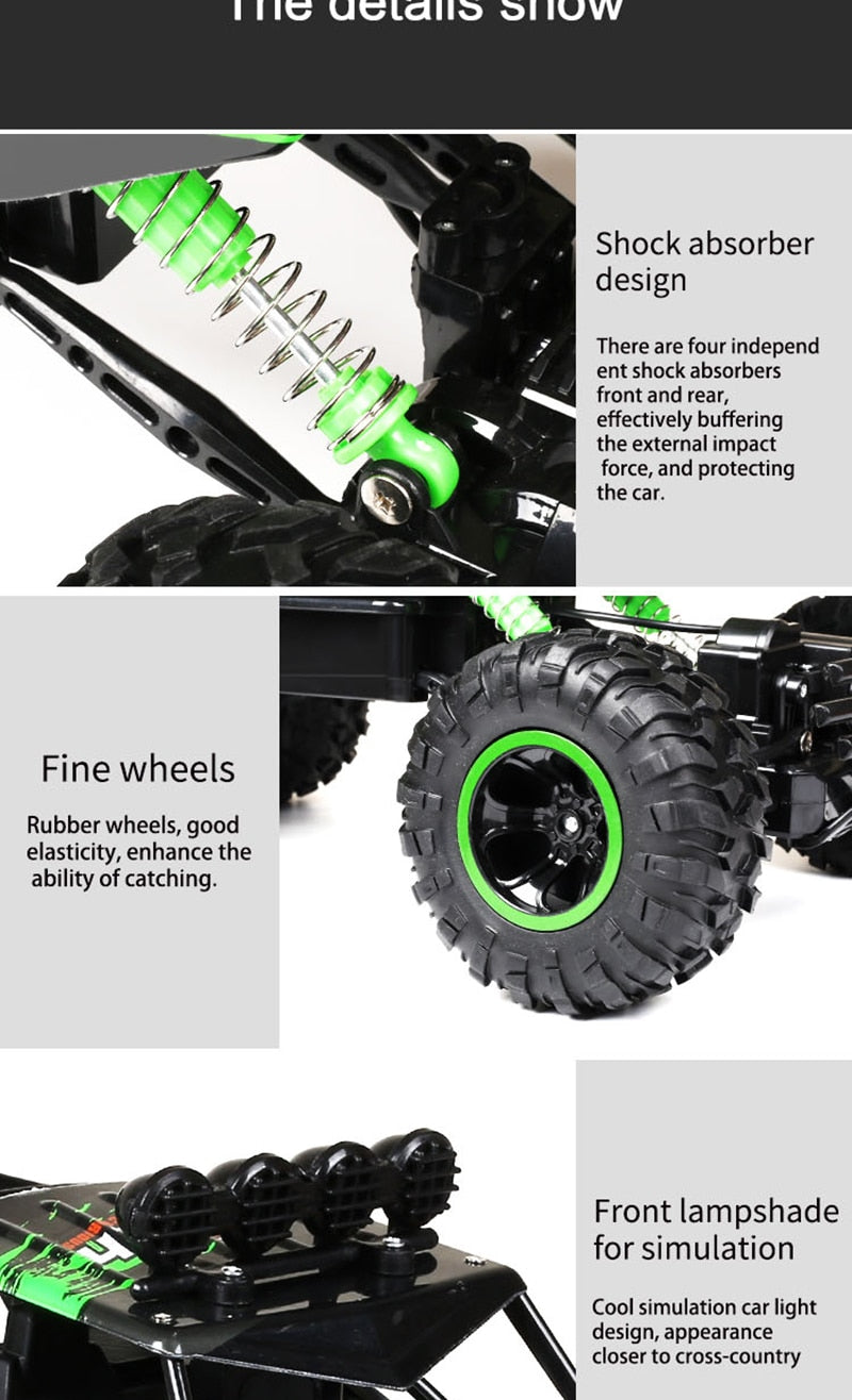 Harwelton™ 1:12 Remote Control 4x4 Monster Truck for Rough Terrain