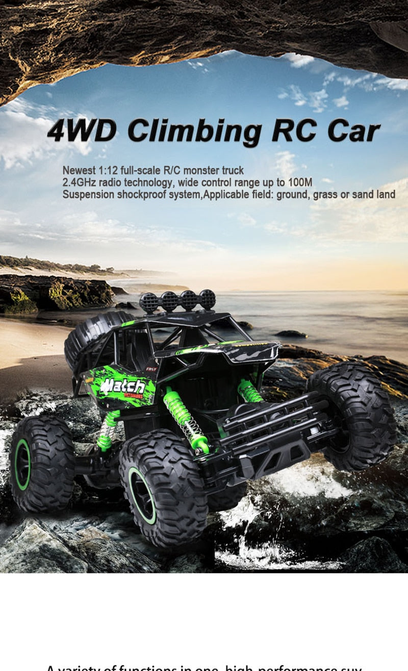 Harwelton™ 1:12 Remote Control 4x4 Monster Truck for Rough Terrain