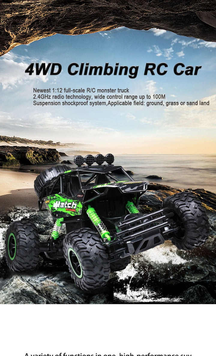 Harwelton™ 1:12 Remote Control 4x4 Monster Truck for Rough Terrain
