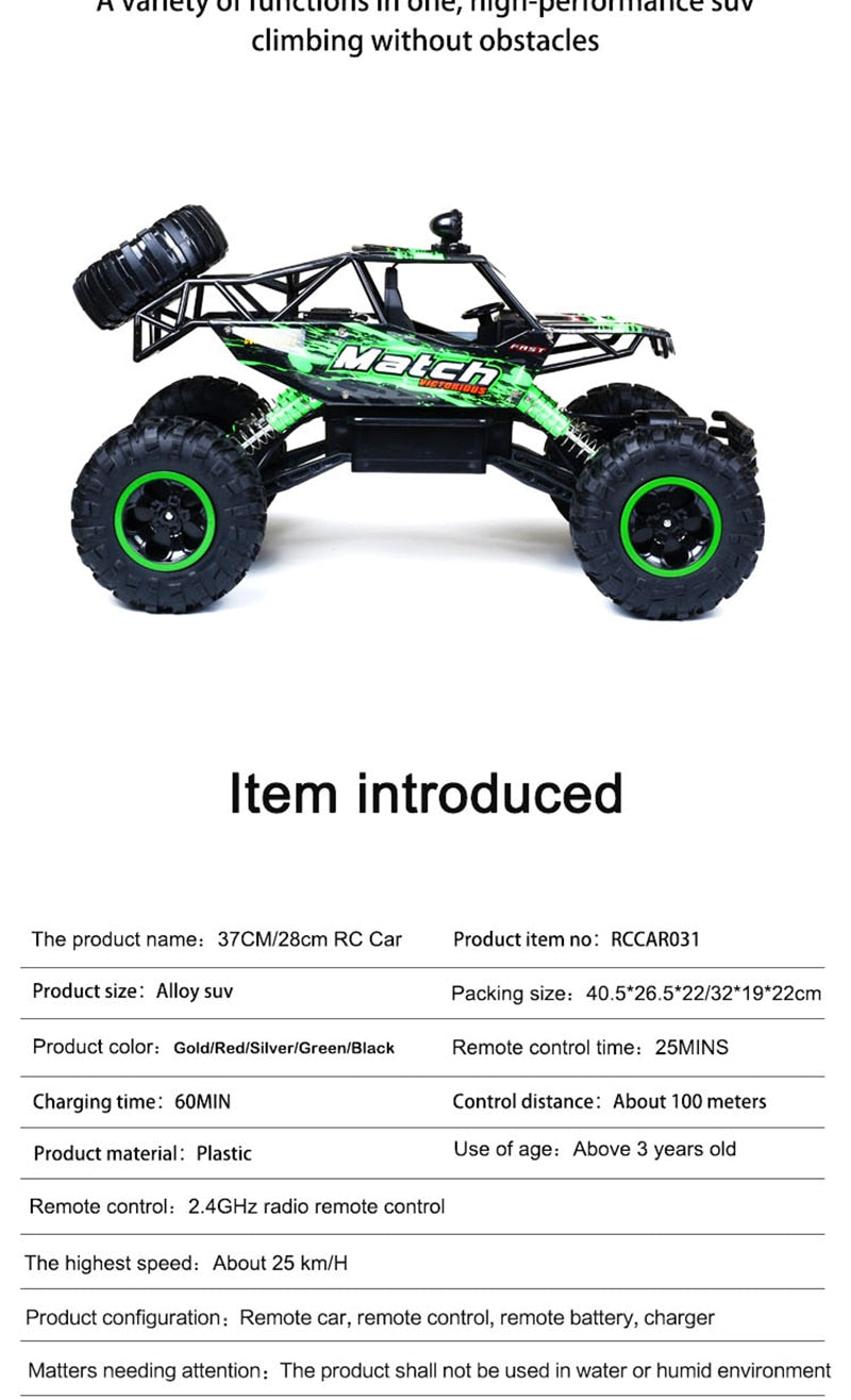 Harwelton™ 1:12 Remote Control 4x4 Monster Truck for Rough Terrain