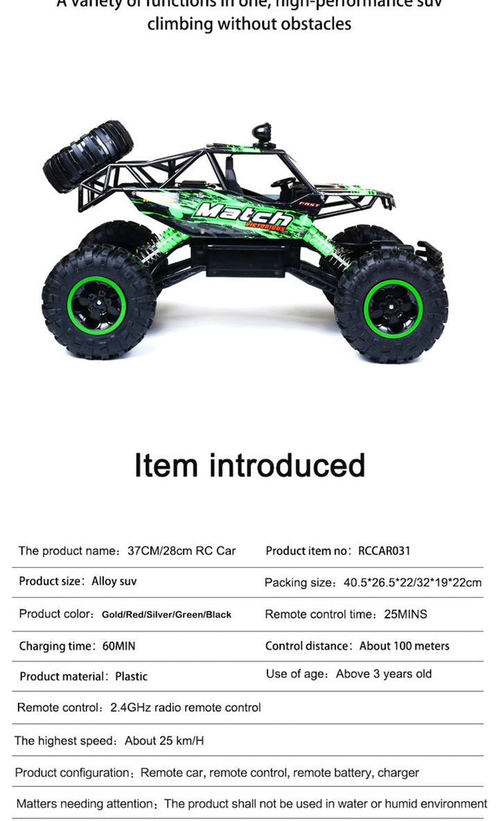 Harwelton™ 1:12 Remote Control 4x4 Monster Truck for Rough Terrain