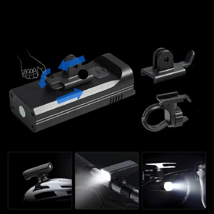 Harwelton™ 5000 Lumen Bike Light with 12 LEDs and USB-C Rechargeable Battery