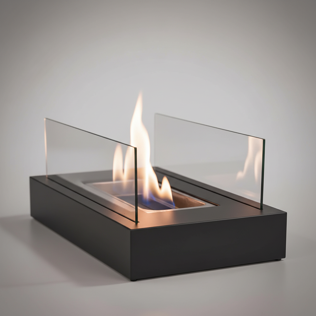 Indoor and Outdoor Tabletop Fire with Tempered Glass Panels