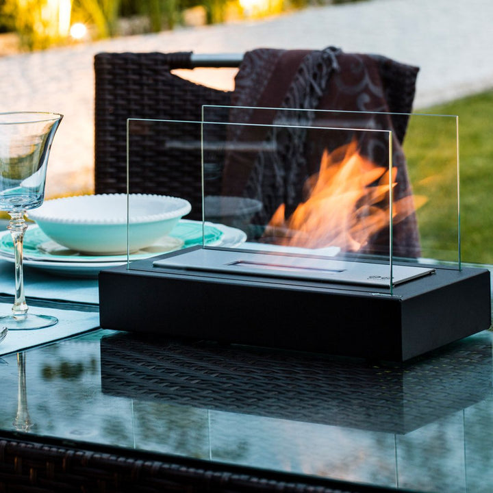 Indoor and Outdoor Tabletop Fire with Tempered Glass Panels