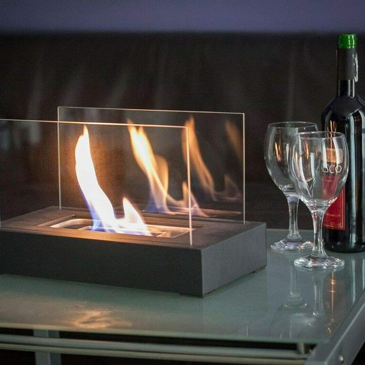 Indoor and Outdoor Tabletop Fire with Tempered Glass Panels