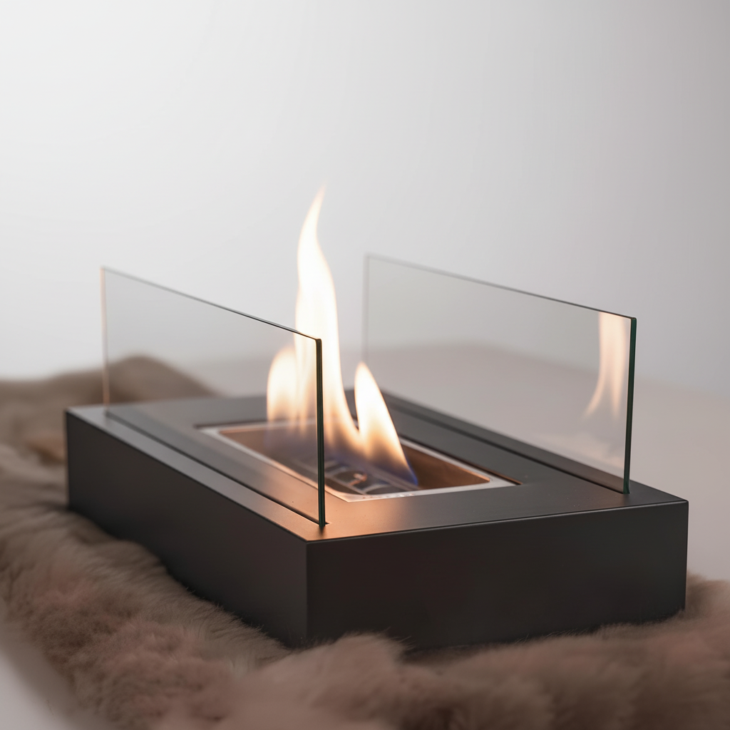 Indoor and Outdoor Tabletop Fire with Tempered Glass Panels