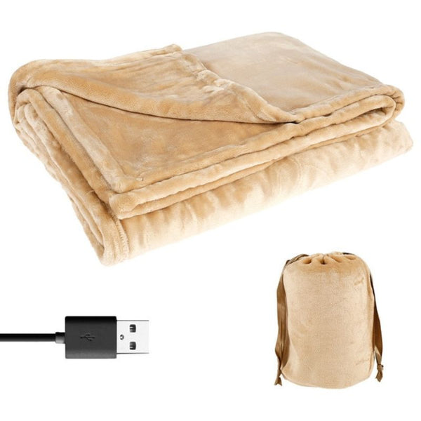 Harwelton™ Heated Flannel Blanket with USB Power – Warm for Two