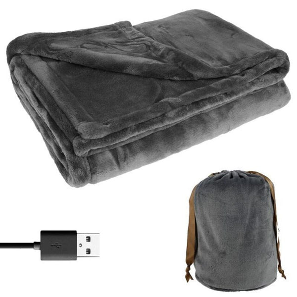 Harwelton™ Heated Flannel Blanket with USB Power – Warm for Two
