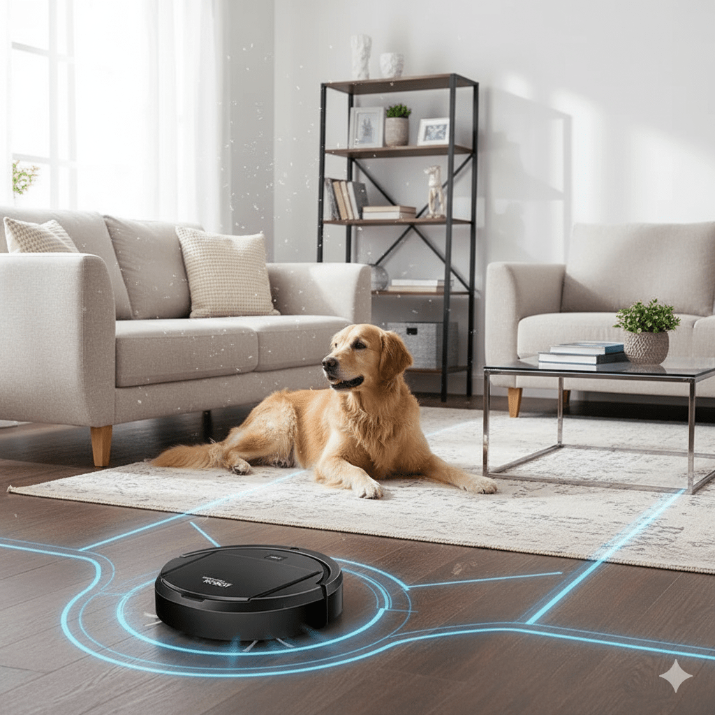 Quiet Robot Vacuum Cleaner with HEPA Filter and One-Touch Start