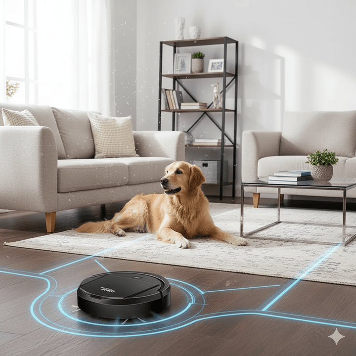 Quiet Robot Vacuum Cleaner with HEPA Filter and One-Touch Start