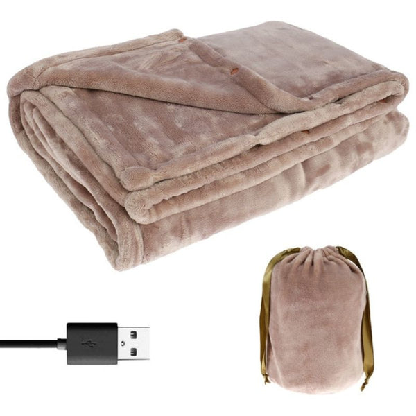 Harwelton™ Heated Flannel Blanket with USB Power – Warm for Two