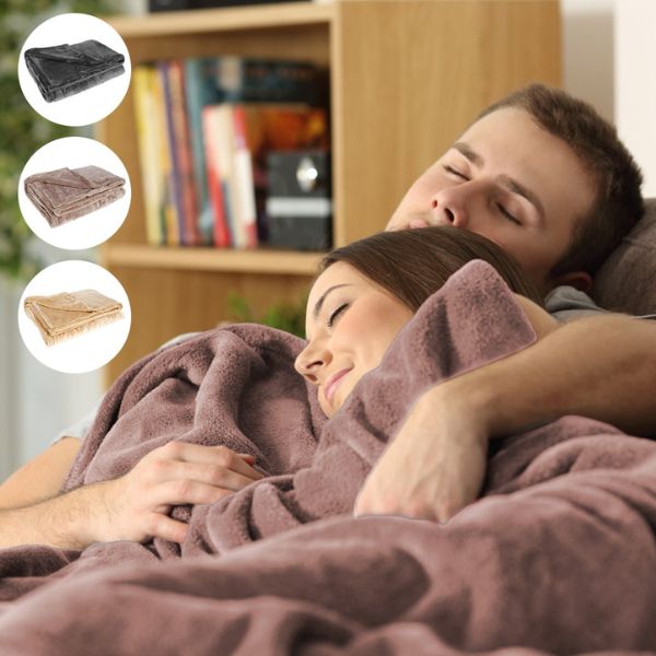 Harwelton™ Heated Flannel Blanket with USB Power – Warm for Two