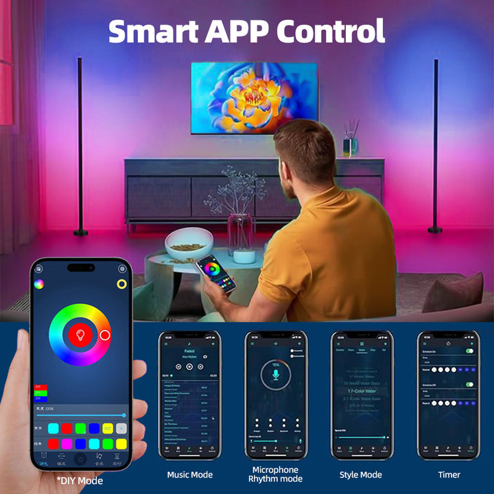 Smart RGB Floor Lamp with Music Sync and App Control