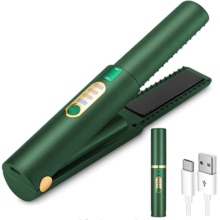 Cordless USB 2-in-1 Mini Straightener and Curler for Travel