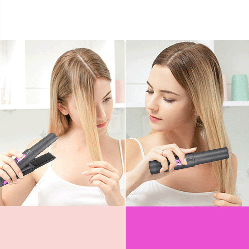 Cordless USB 2-in-1 Mini Straightener and Curler for Travel