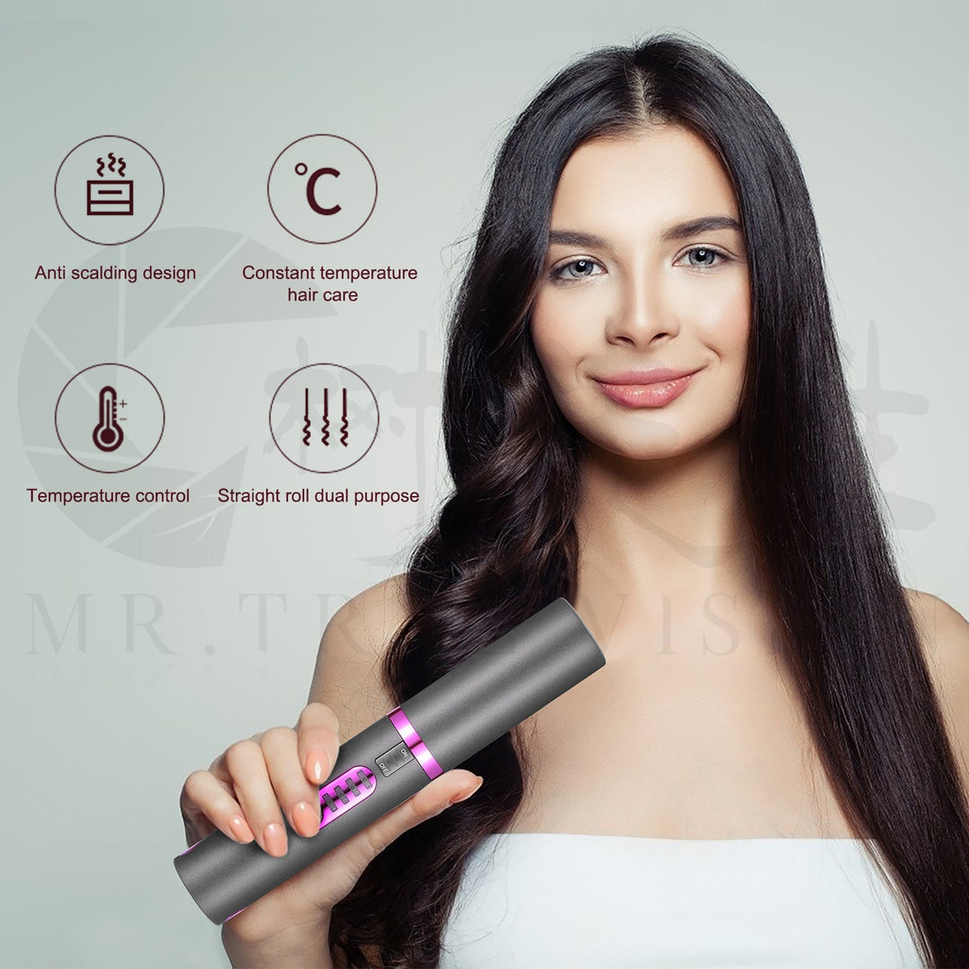 Cordless USB 2-in-1 Mini Straightener and Curler for Travel