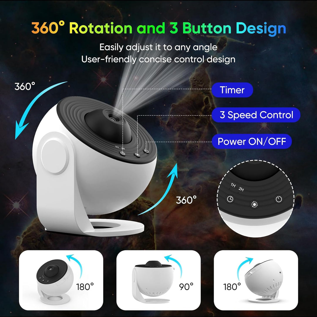 Harwelton™ 360° Planetarium Star Projector with 12 Galaxy Discs