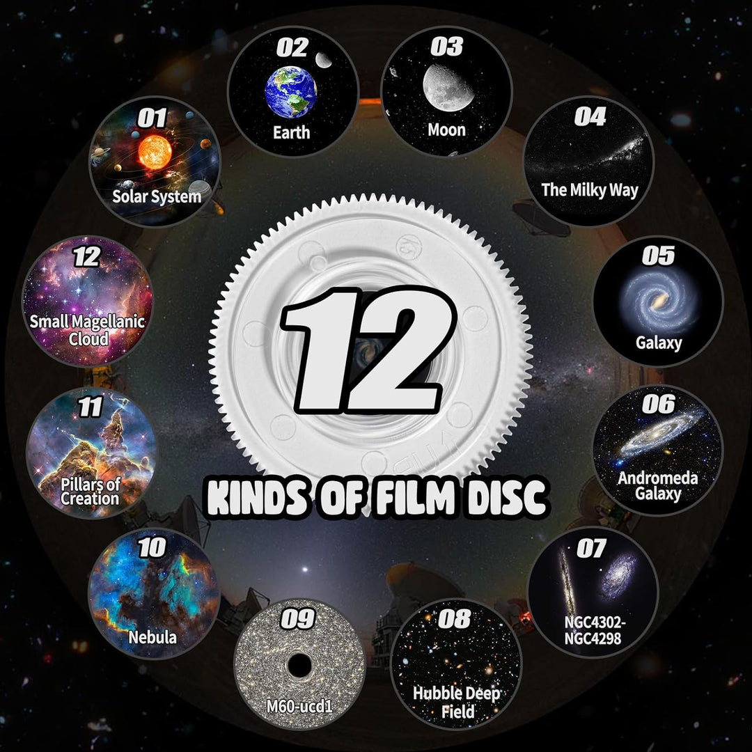 Harwelton™ 360° Planetarium Star Projector with 12 Galaxy Discs