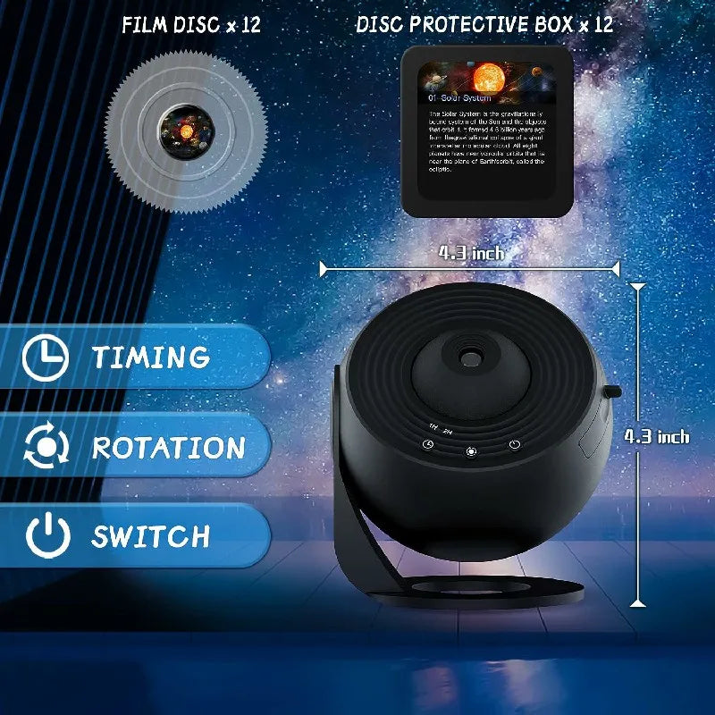 Harwelton™ 360° Planetarium Star Projector with 12 Galaxy Discs