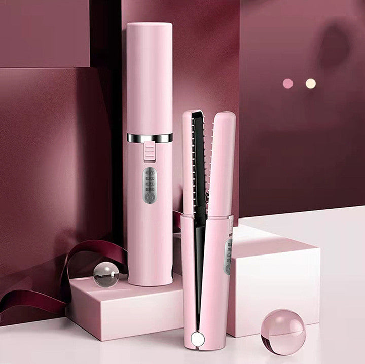 Cordless USB 2-in-1 Mini Straightener and Curler for Travel