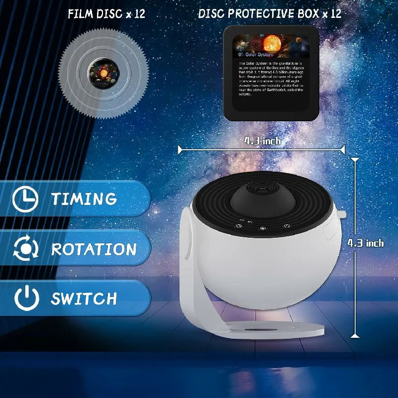 Harwelton™ 360° Planetarium Star Projector with 12 Galaxy Discs